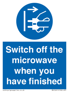 Switch off the microwave when you have finished